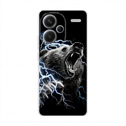 Силиконовый чехол Гроза и медведь на Xiaomi Redmi Note 13 Pro Plus