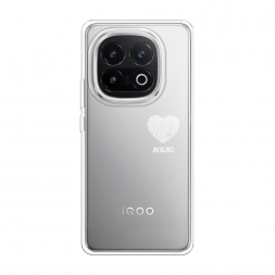 Силиконовый чехол Отпечаток сердца белый на Vivo iQOO 13