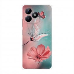 Силиконовый чехол Бабочка и цветок на Realme Note 50