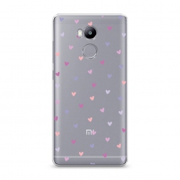 Силиконовый чехол Пастельные сиреневые сердечки на Xiaomi Redmi 4 Pro