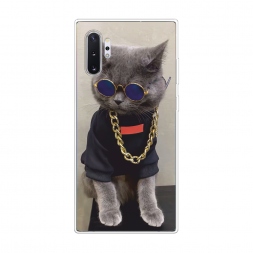 Силиконовый чехол Стильный кот на Samsung Galaxy Note 10 Plus