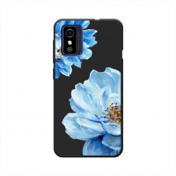 Матовый силиконовый чехол Голубые клематисы на ZTE Blade L9