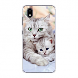 Силиконовый чехол Кошка и котёнок на ZTE Blade A3 (2020)