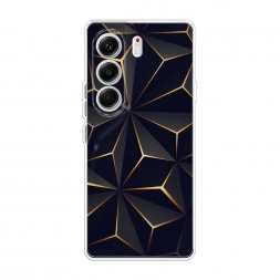 Силиконовый чехол Черные полигоны на Tecno Camon 40 Pro 5G