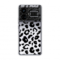 Силиконовый чехол Чёрные леопардовые пятна на Realme GT5