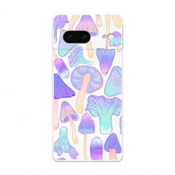 Soft touch белый Пастельные грибы на Google Pixel 7