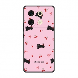 Матовый силиконовый чехол cherry cat на Infinix Zero 30 5G