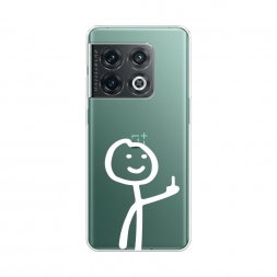 Силиконовый чехол Неприличный человечек белый на OnePlus 10 Pro