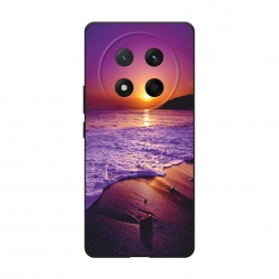 Матовый силиконовый чехол Закат на пляже на Honor X60 Pro
