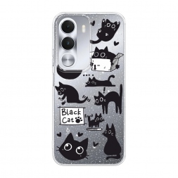 Блестящий Black cat doodles на Realme C100i