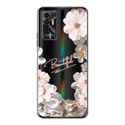 Силиконовый чехол Цветочная красота светлый на Tecno Pova 2