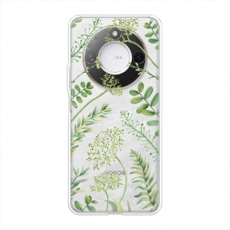 Силиконовый чехол Green Leaves на Honor X9C Smart