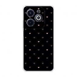 Силиконовый чехол Черный фон и сердечки на Infinix HOT 40i