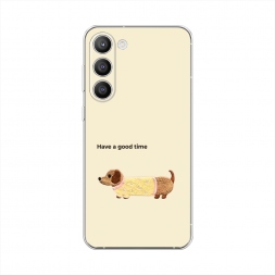 Силиконовый чехол Такса в свитерке 1 на Samsung Galaxy S23 Plus 5G