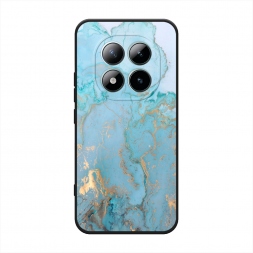 Матовый силиконовый чехол Голубой мрамор рисунок на Redmi Note 15 Pro Plus 5G