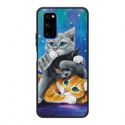 Матовый силиконовый чехол Три кота рисунок на Huawei Honor View 30 Pro