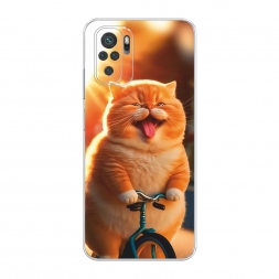 Силиконовый чехол Кот на велике на Xiaomi Poco M5s