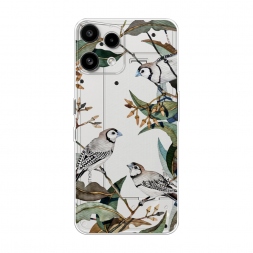 Силиконовый чехол Птицы в листве на Nothing Phone 3a lite