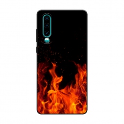 Матовый силиконовый чехол Все в огне на Huawei P30