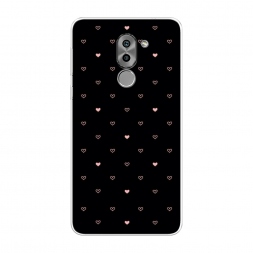 Силиконовый чехол Черный фон и сердечки на Honor 6X