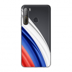 Силиконовый чехол Флаг России уголок на HTC Desire 20 Pro