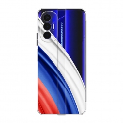 Силиконовый чехол Флаг России уголок на Tecno Pova 3