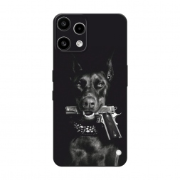 Матовый силиконовый чехол Опасный доберман на Nothing Phone 3a lite