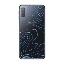 Силиконовый чехол Blue lines на Samsung Galaxy A7 2018
