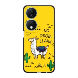 Матовый силиконовый чехол No probLLama на Honor X7b