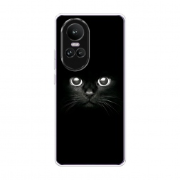 Силиконовый чехол Взгляд черной кошки на Oppo Reno 10 (Global)