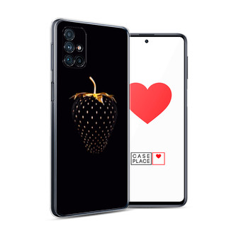 Силиконовый чехол Черно-золотая клубника на Samsung Galaxy M31s