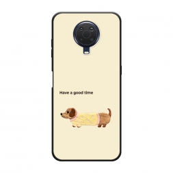 Матовый силиконовый чехол Такса в свитерке 1 на Nokia G20
