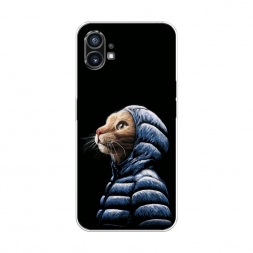 Силиконовый чехол Кот в капюшоне на Nothing Phone 1