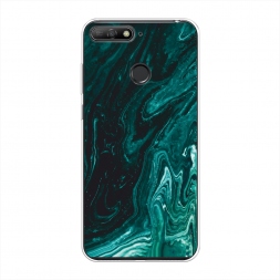 Силиконовый чехол Мрамор изумруд на Honor 7A Pro
