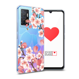 Силиконовый чехол Большая сакура на Vivo Y75 4G