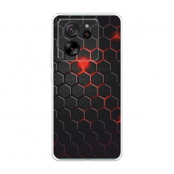Силиконовый чехол Фон соты красные на Xiaomi 13T Pro