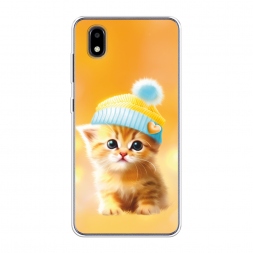 Силиконовый чехол Рыжий котёнок в шапочке на ZTE Blade A3 (2020)