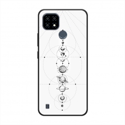 Матовый силиконовый чехол Парад планет на Realme C21Y