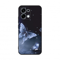 Матовый силиконовый чехол Кристальные бабочки на Oppo A6 Pro