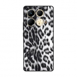 Матовый силиконовый чехол Снежный леопард на Infinix Note 40