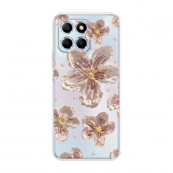 Силиконовый чехол Розовые цветы красками на Honor X6s