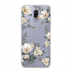 Силиконовый чехол Нежная цветочная рамка 1 на Samsung Galaxy J8