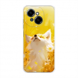 Силиконовый чехол Лиса в поле на Tecno Spark Go 1