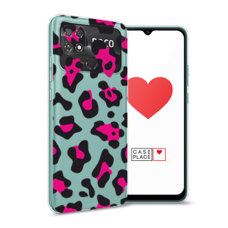Силиконовый чехол Pink cow spots на Xiaomi Poco C40