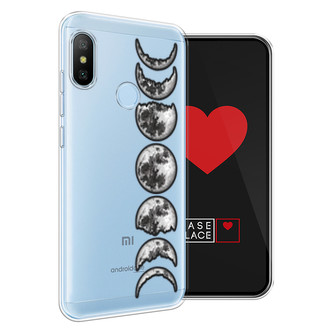 Силиконовый чехол Фазы луны на Xiaomi Redmi 6 Plus