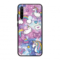Матовый силиконовый чехол Rainbow doodles на Xiaomi Redmi Note 8T