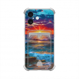Море на фоне заката на iPhone 17