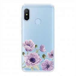 Силиконовый чехол Цветущие сиреневые цветы рисунок на Xiaomi Redmi 6 Plus
