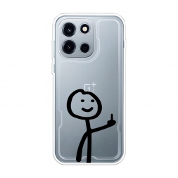 Силиконовый чехол Неприличный человечек чёрный на OnePlus Nord 6