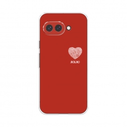 Силиконовый чехол Отпечаток сердца на красном на Google Pixel 9a